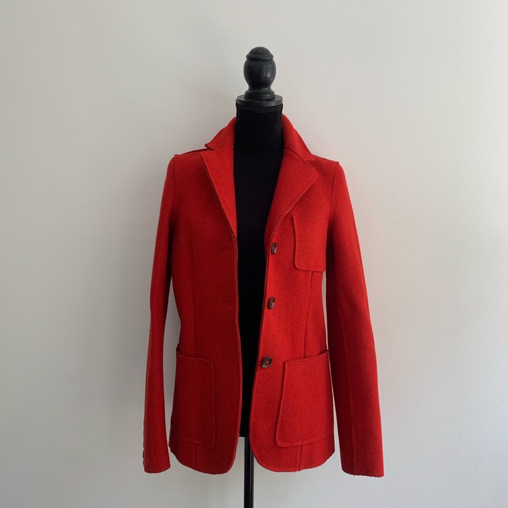 Joe Fresh Red Wool Peacoat Size Petite Small
